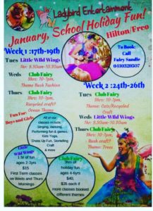 January school holiday fun flyer.